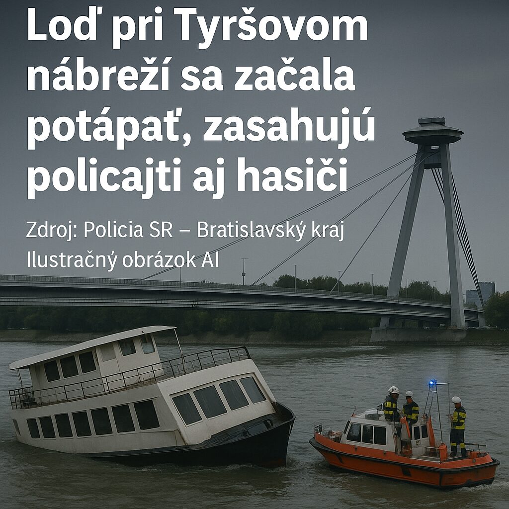 Loď pri Tyršovom nábreží sa začala potápať, zasahujú policajti aj hasiči