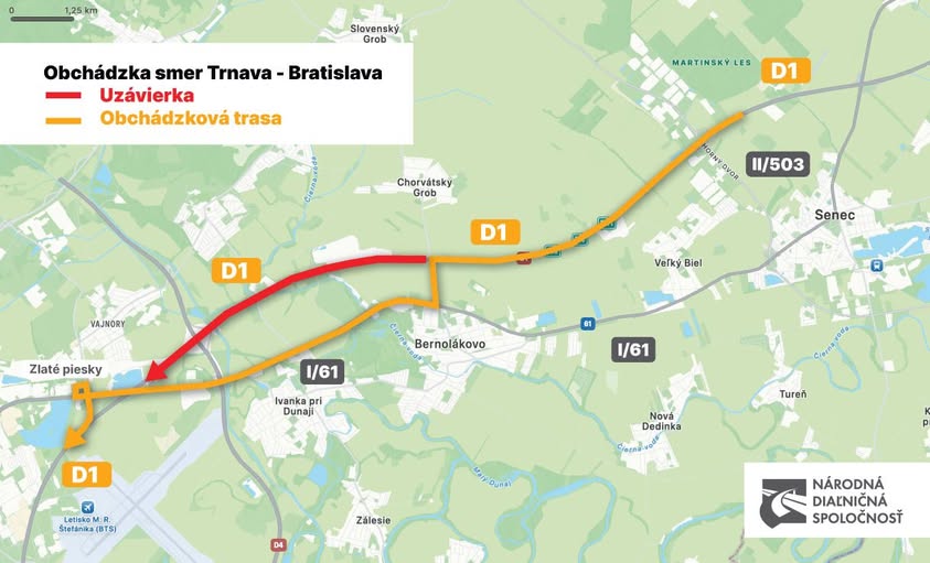 D1 pri Bratislave čaká víkendová uzávierka: vodiči sa pripravia na obchádzky