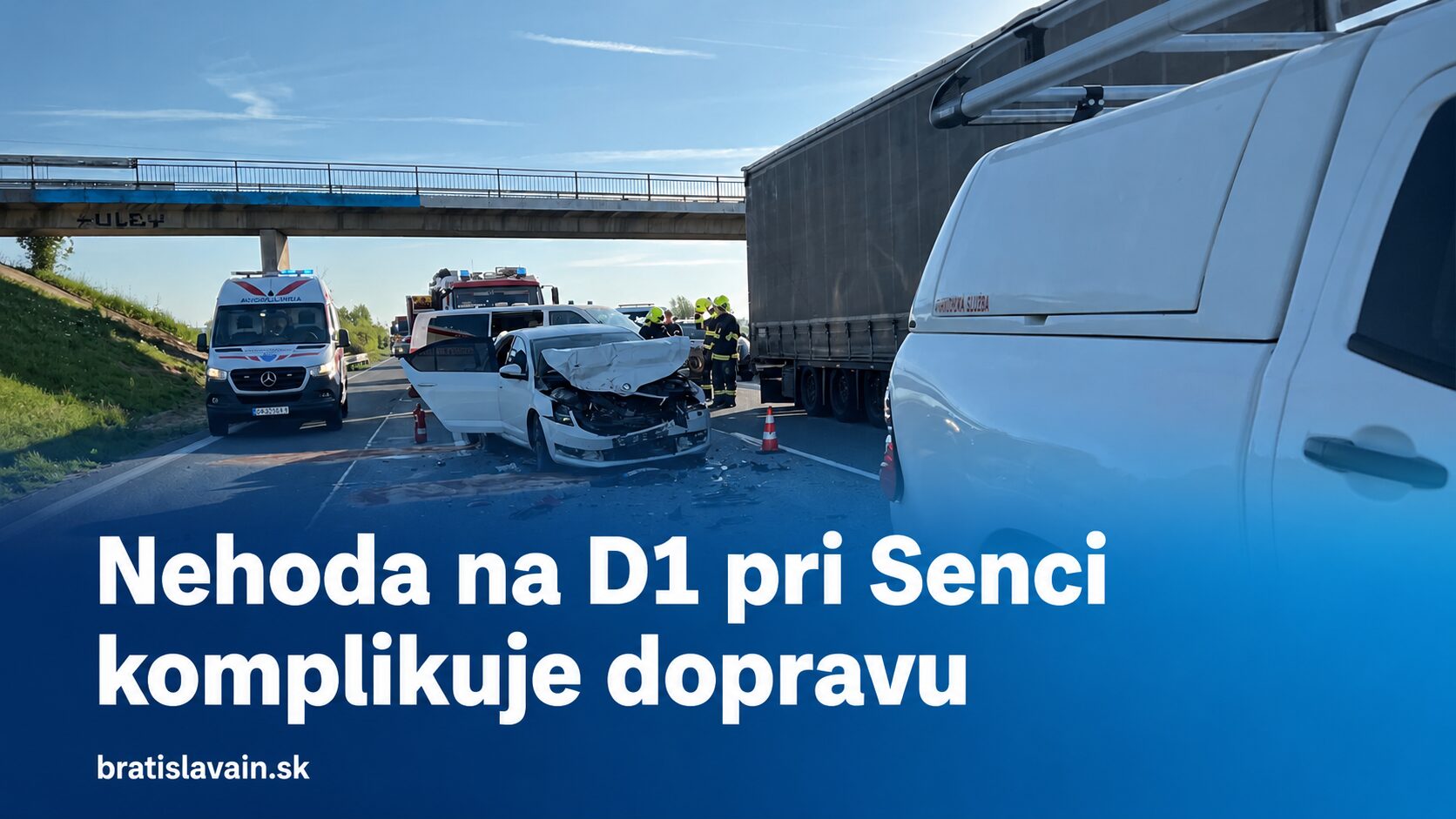 Nehoda na D1 pri Senci komplikuje dopravu smerom do Bratislavy