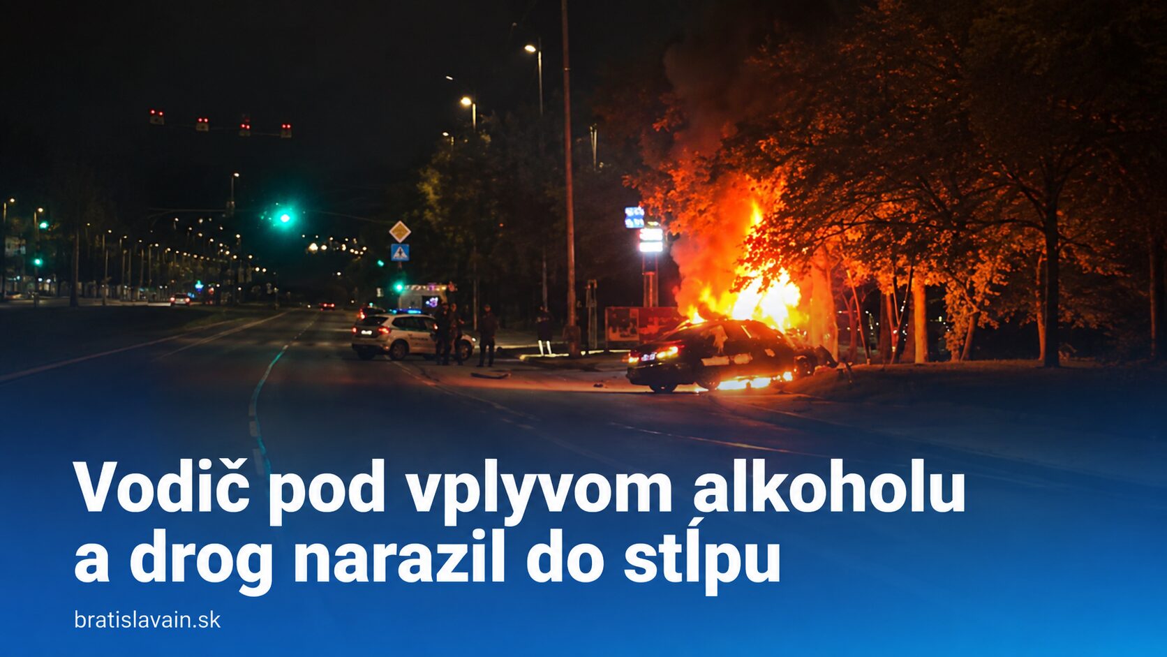 BMW po náraze začalo horieť. Vodič bol pod vplyvom alkoholu aj drog